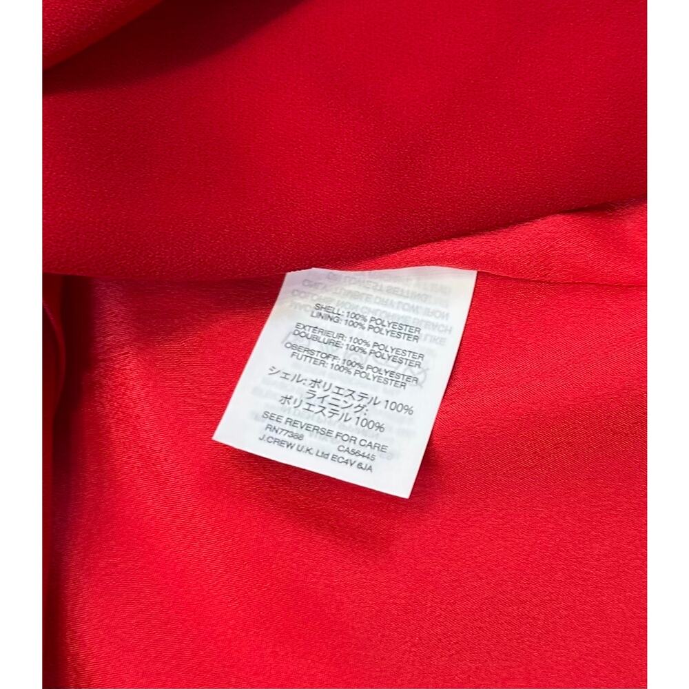 NWT J.Crew Bright Red Long Sleeve Faux Wrap Dress Size 2 - Picture 5 of 9